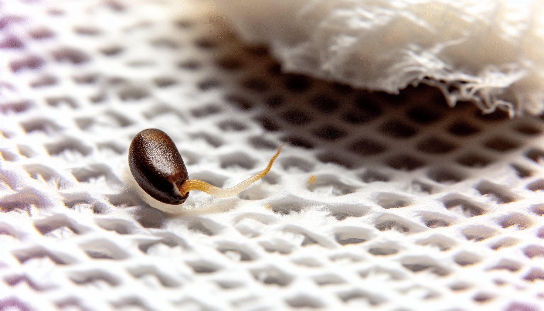 Close-up of germinating cannabis seed