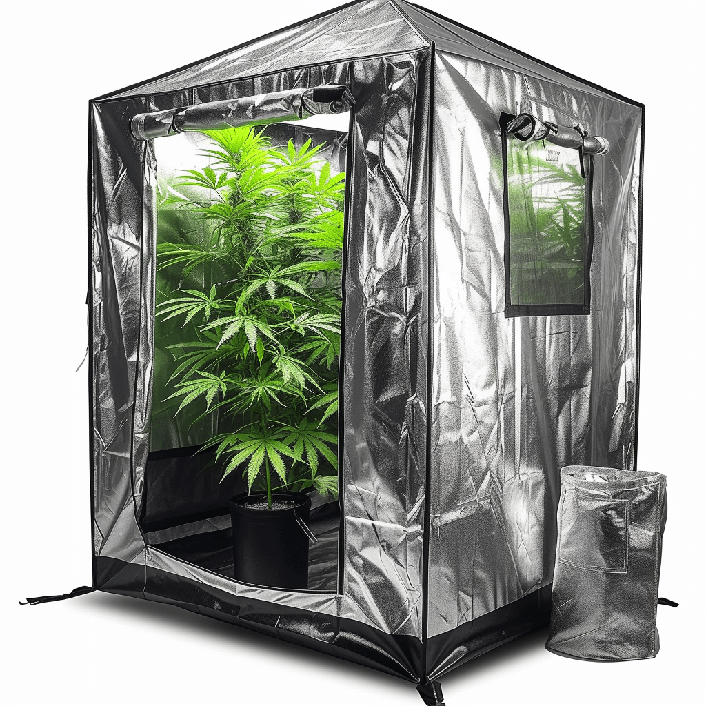 Weed plants growing in a large grow tent