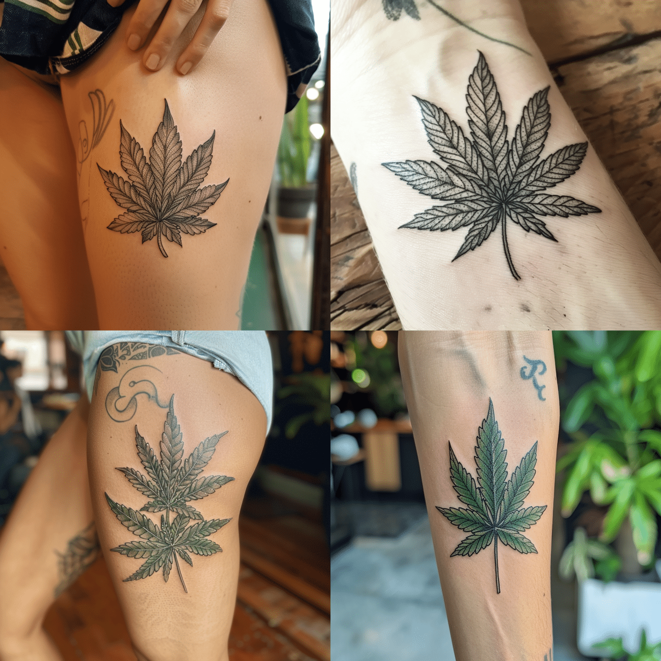 Pot leaf tattoos